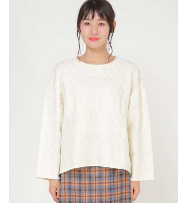 Lbc with Life「ダイヤ柄ニットプルオーバー」|カーディガン|
