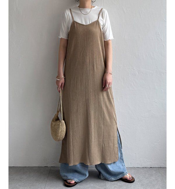 Lbc with Life「Ｔシャツセットヨウリュウキャミワンピ」|ワンピース|ベージュ