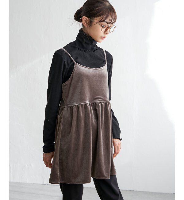 Lbc with Life「【2点セット】ベロアキャミチュニックタートルセット」|その他|グレイ