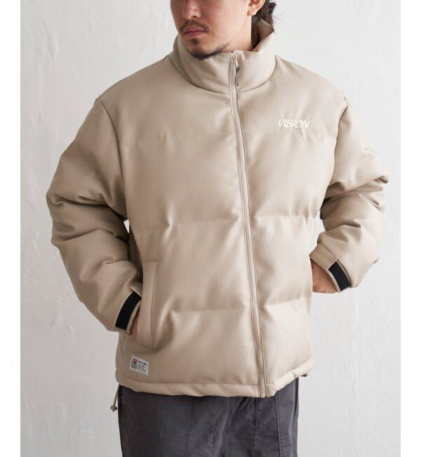 VENCE share style「【ユニセックス】VISION STREET WEAR ヴィジョンストリートウェア 中綿フェイクレザーブルゾン」|ブルゾン・スタジャン|