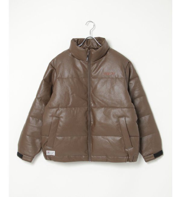 VENCE share style「【ユニセックス】VISION STREET WEAR ヴィジョンストリートウェア 中綿フェイクレザーブルゾン」|ブルゾン・スタジャン|