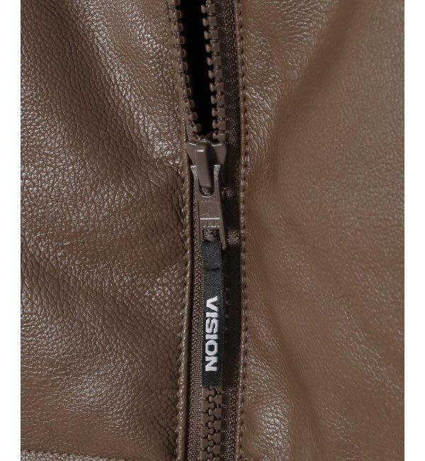 VENCE share style「【ユニセックス】VISION STREET WEAR ヴィジョンストリートウェア 中綿フェイクレザーブルゾン」|ブルゾン・スタジャン|