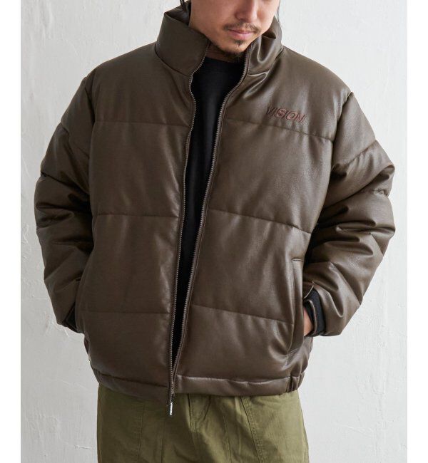 VENCE share style「【ユニセックス】VISION STREET WEAR ヴィジョンストリートウェア 中綿フェイクレザーブルゾン」|ブルゾン・スタジャン|