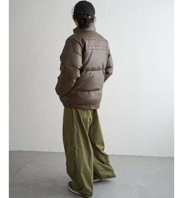 VENCE share style「【ユニセックス】VISION STREET WEAR ヴィジョンストリートウェア 中綿フェイクレザーブルゾン」|ブルゾン・スタジャン|