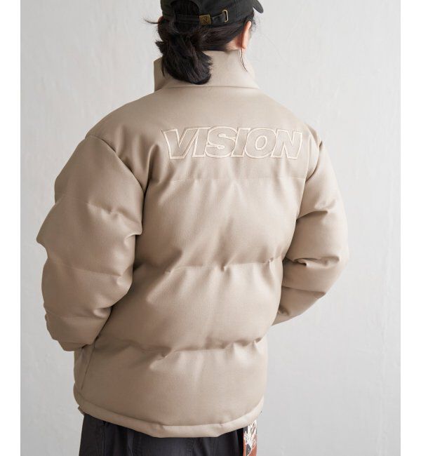 VENCE share style「【ユニセックス】VISION STREET WEAR ヴィジョンストリートウェア 中綿フェイクレザーブルゾン」|ブルゾン・スタジャン|