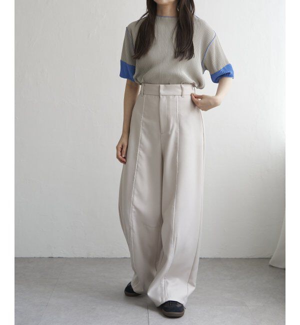 VENCE share style「プリーツ袖配色トップス」|ニット・セーター|