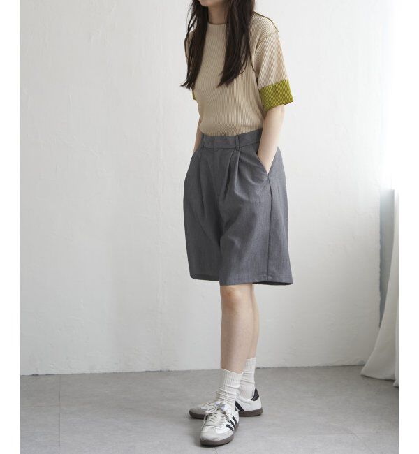 VENCE share style「プリーツ袖配色トップス」|ニット・セーター|