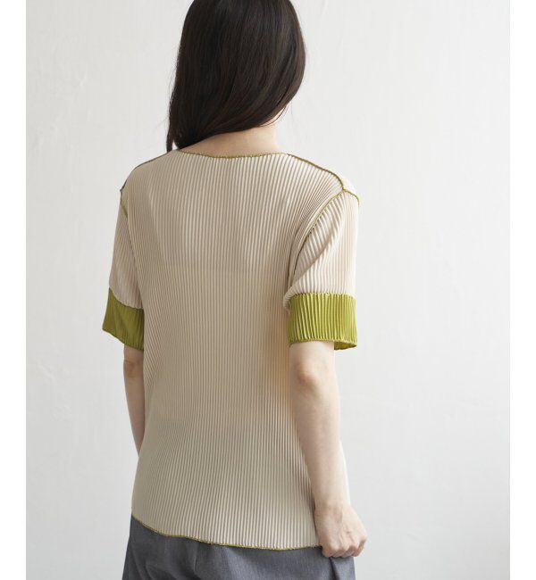 VENCE share style「プリーツ袖配色トップス」|ニット・セーター|