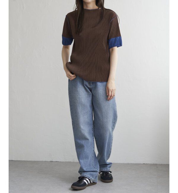 VENCE share style「プリーツ袖配色トップス」|ニット・セーター|