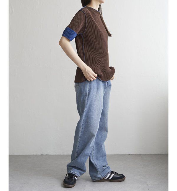 VENCE share style「プリーツ袖配色トップス」|ニット・セーター|