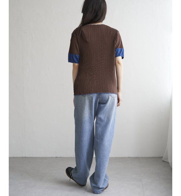 VENCE share style「プリーツ袖配色トップス」|ニット・セーター|