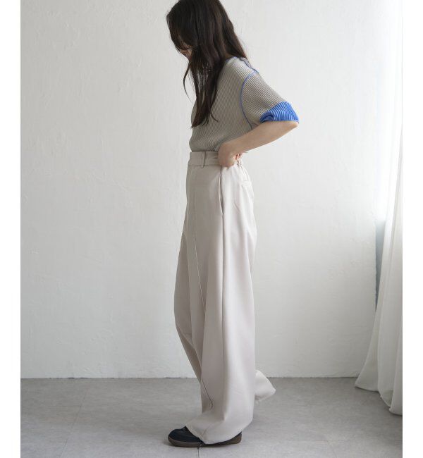 VENCE share style「プリーツ袖配色トップス」|ニット・セーター|