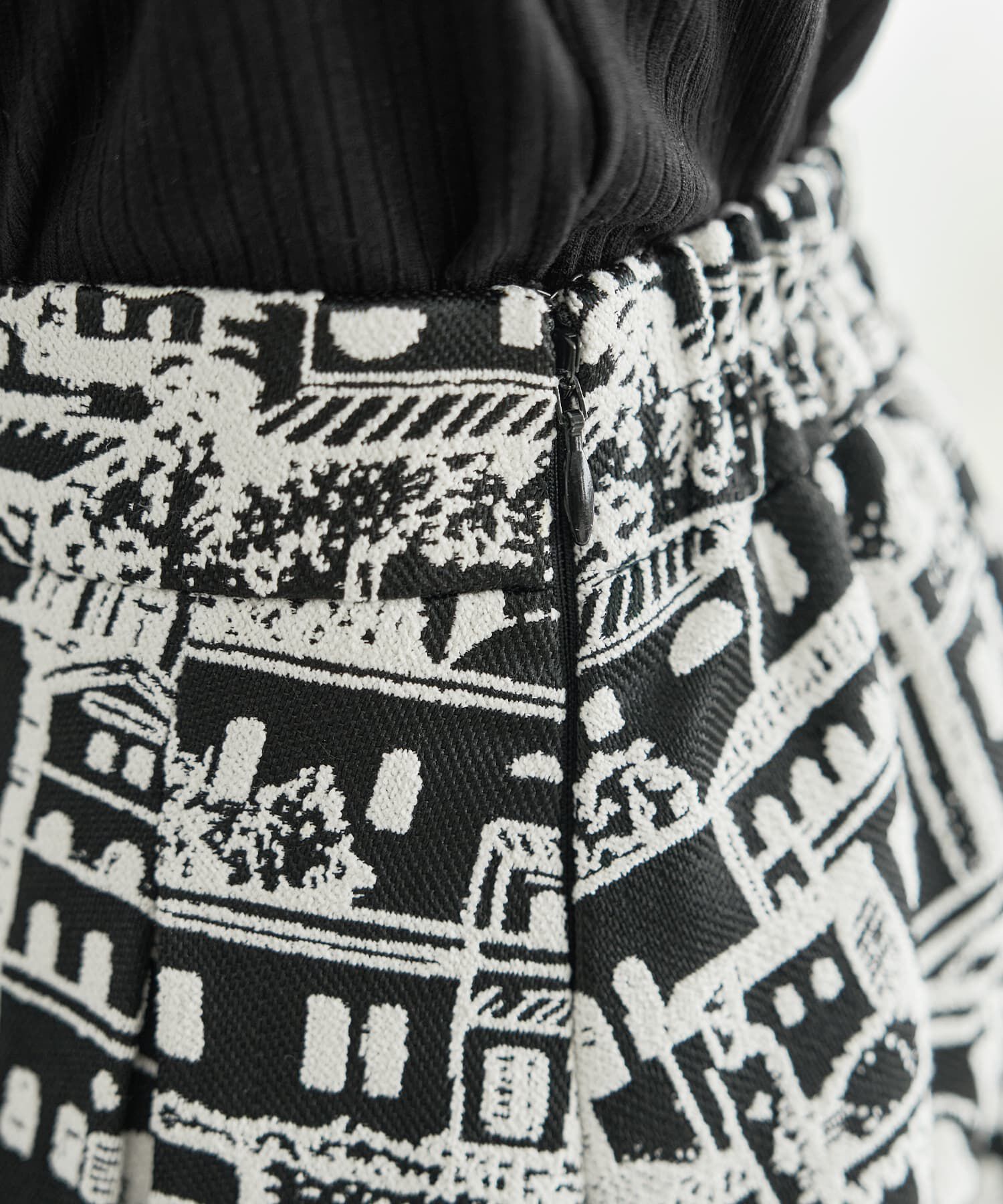 STYLE DELI「ジャガード2トーンシティ柄フレアスカート」|スカート|