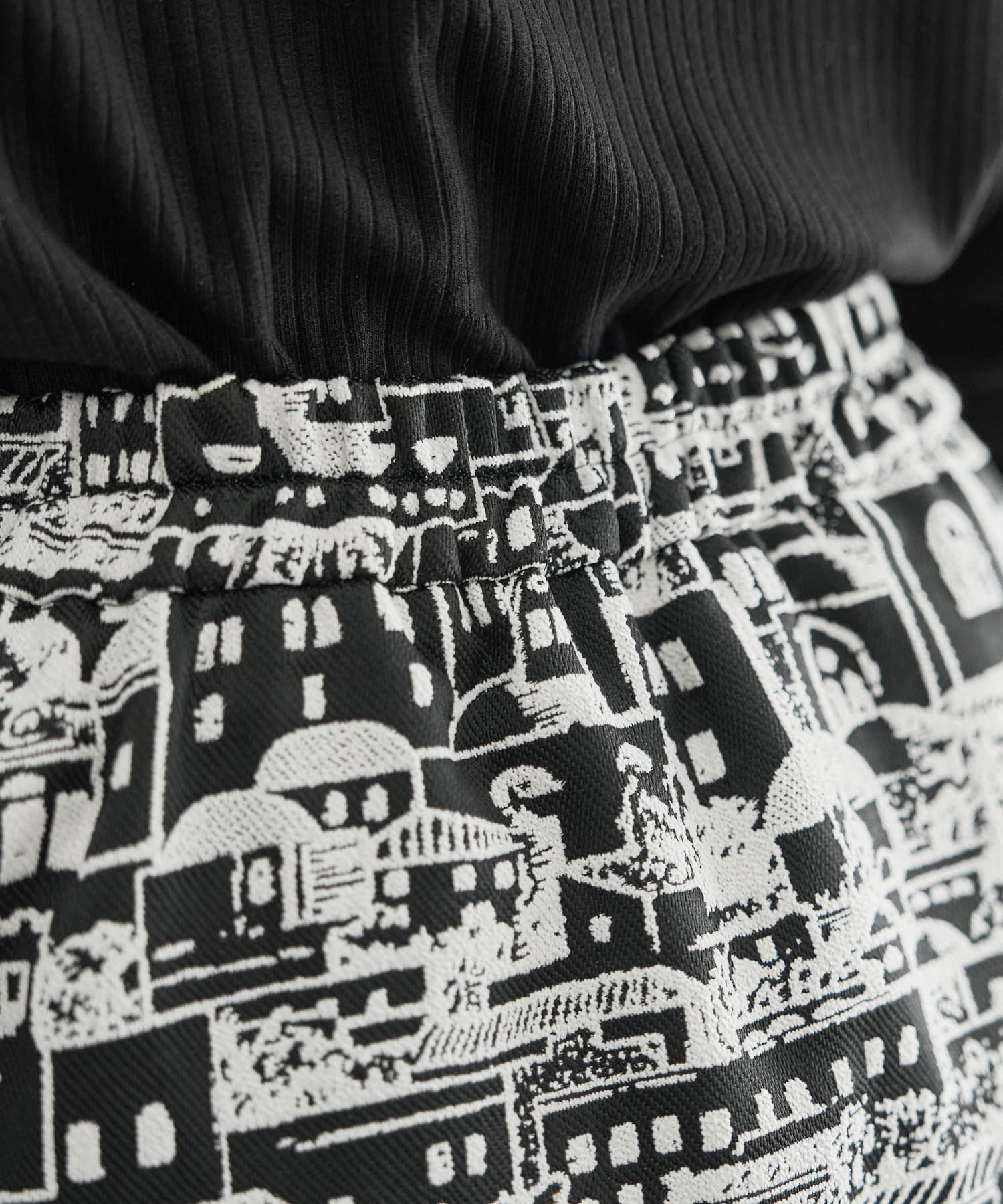 STYLE DELI「ジャガード2トーンシティ柄フレアスカート」|スカート|