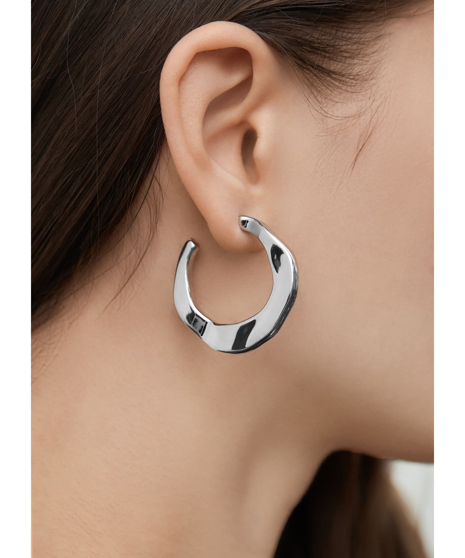 STYLE DELI「厚み平打ちクラフトフープピアス」|ピアス|