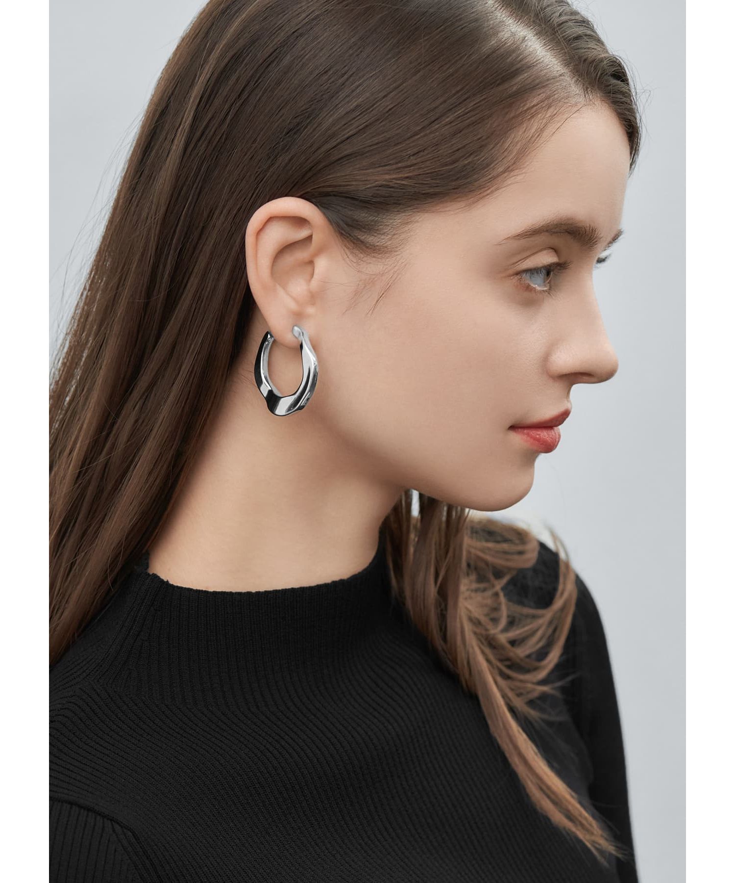 STYLE DELI「厚み平打ちクラフトフープピアス」|ピアス|