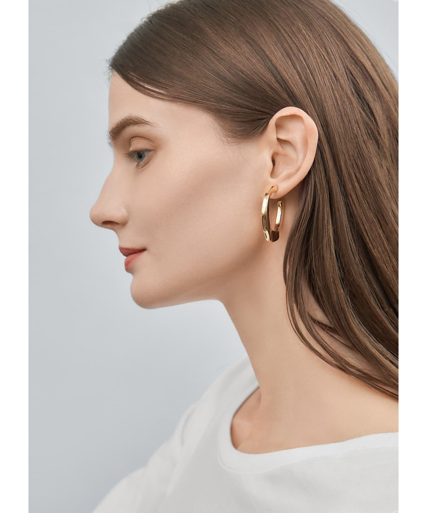 STYLE DELI「厚み平打ちクラフトフープピアス」|ピアス|