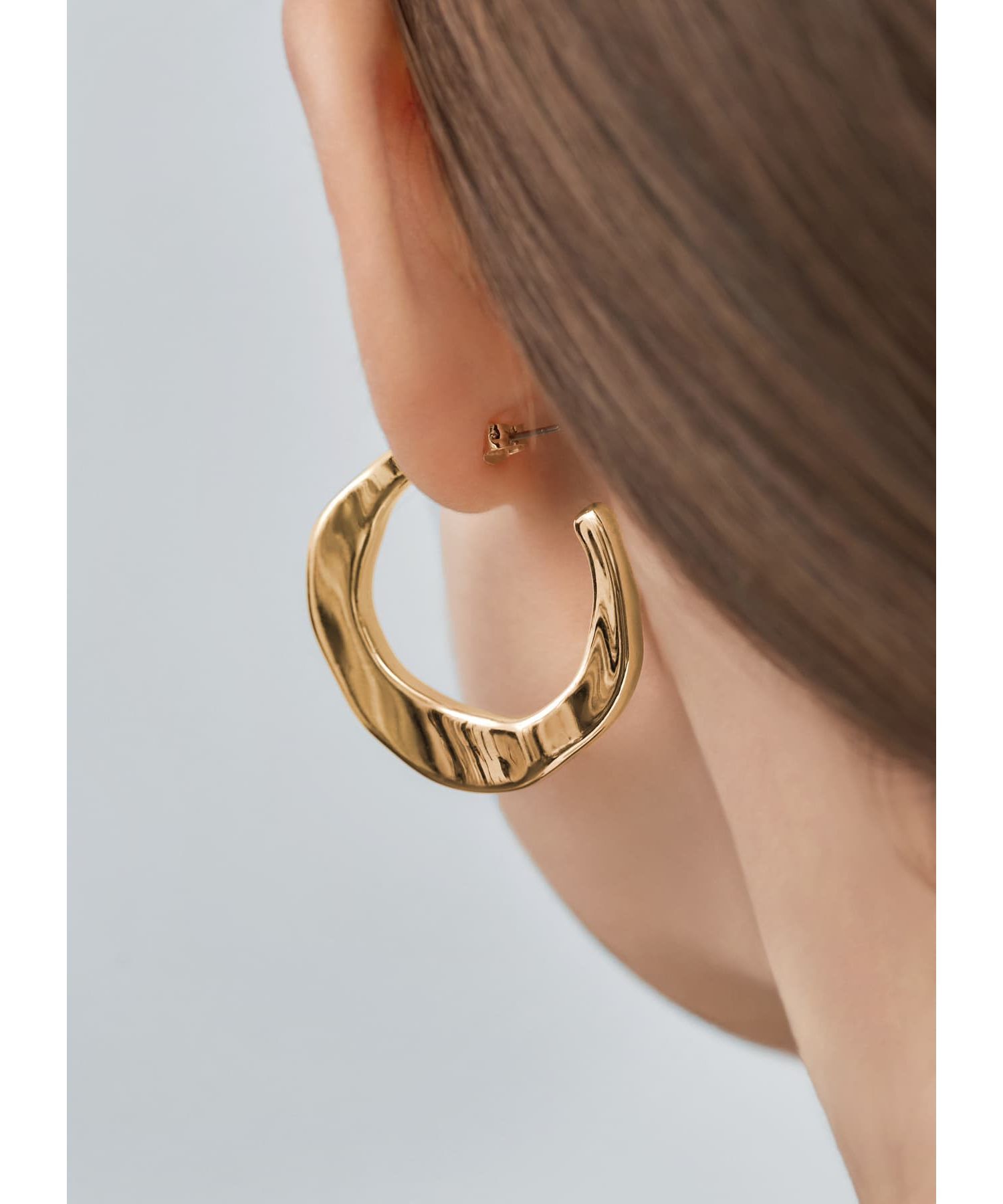 STYLE DELI「厚み平打ちクラフトフープピアス」|ピアス|