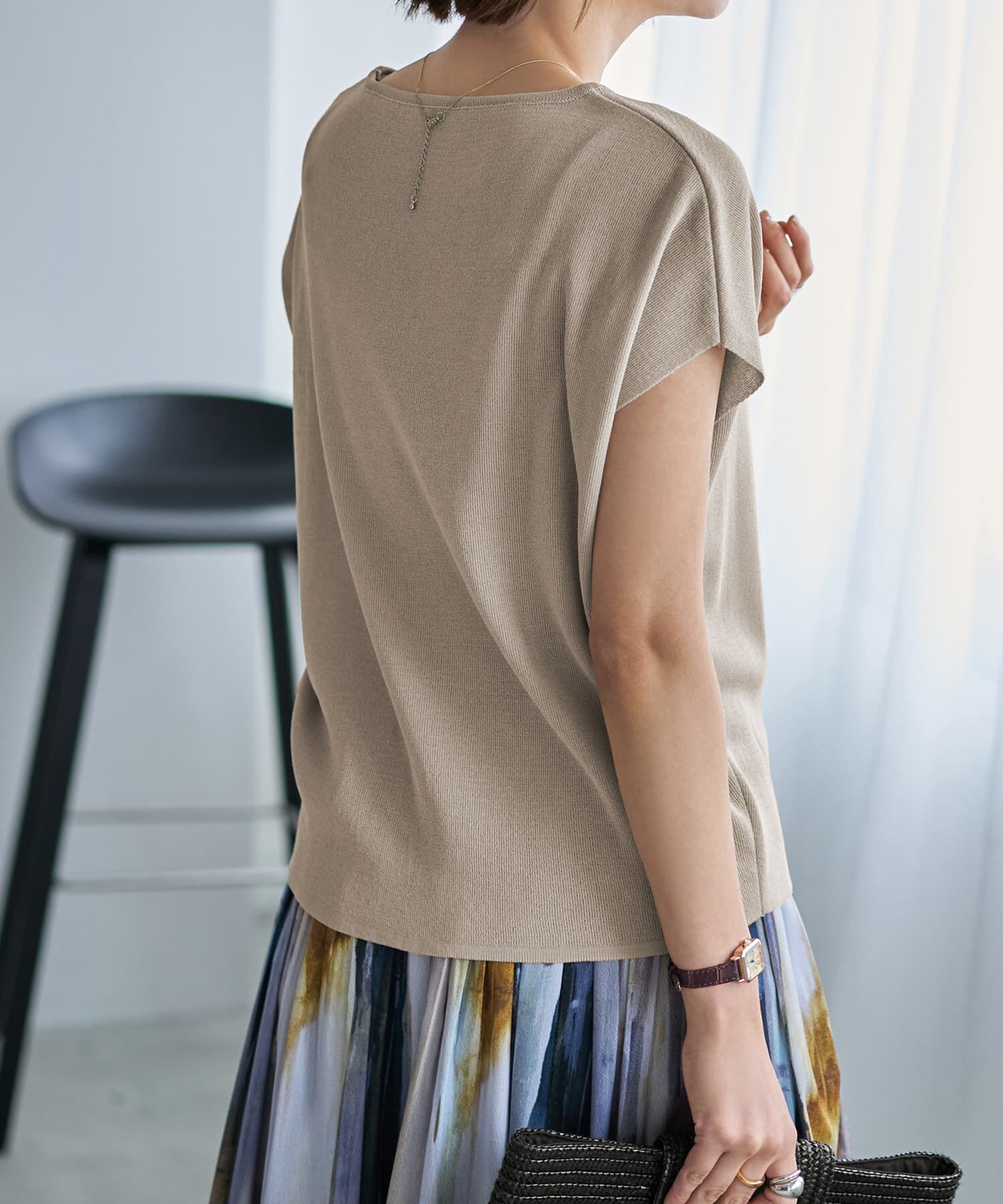 STYLE DELI「Tシャツみたいな微シアー麻調ニットトップス」|ニット・セーター|