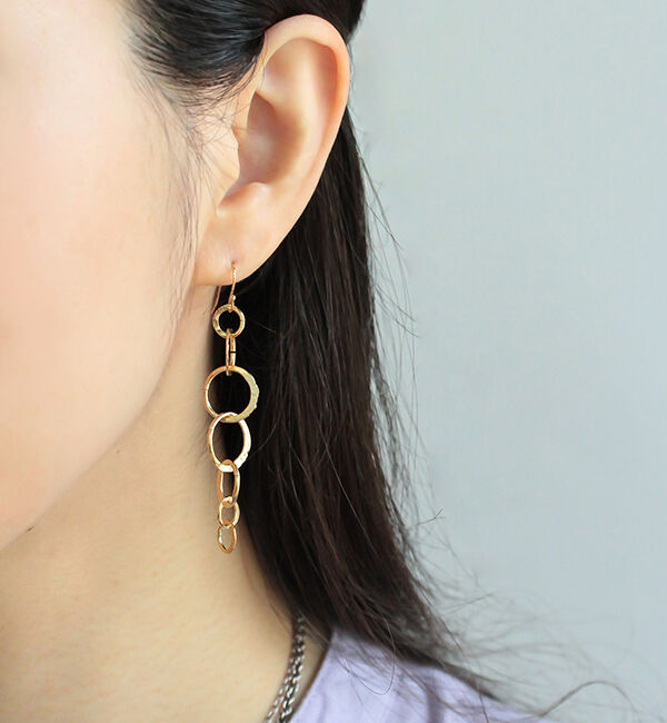  「槌目リング ゴールドピアス」|ピアス|GLD