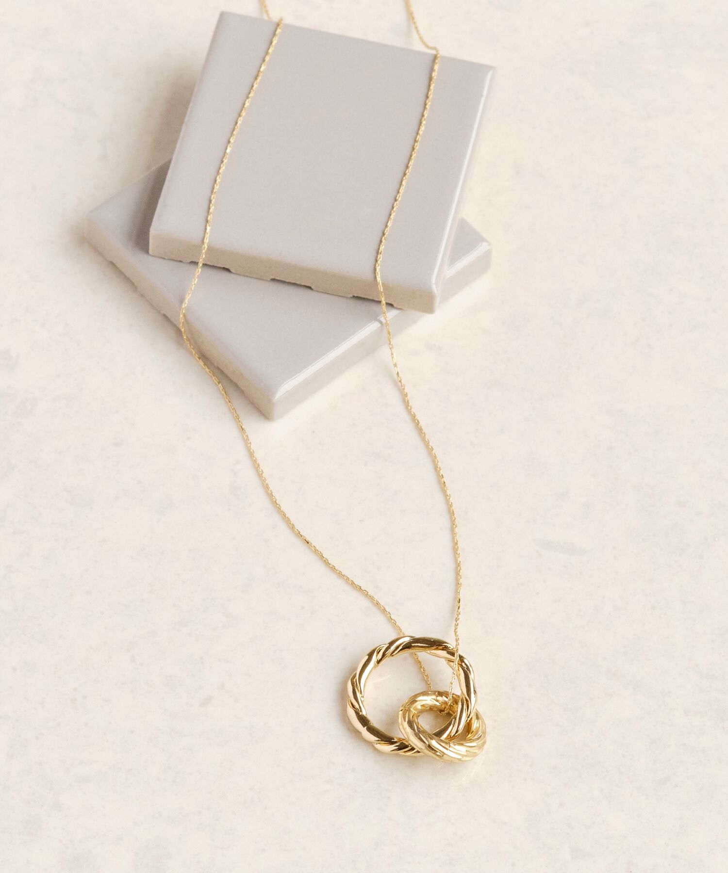 Phoebe「モードダブルリングペンダントネックレス」|ネックレス|