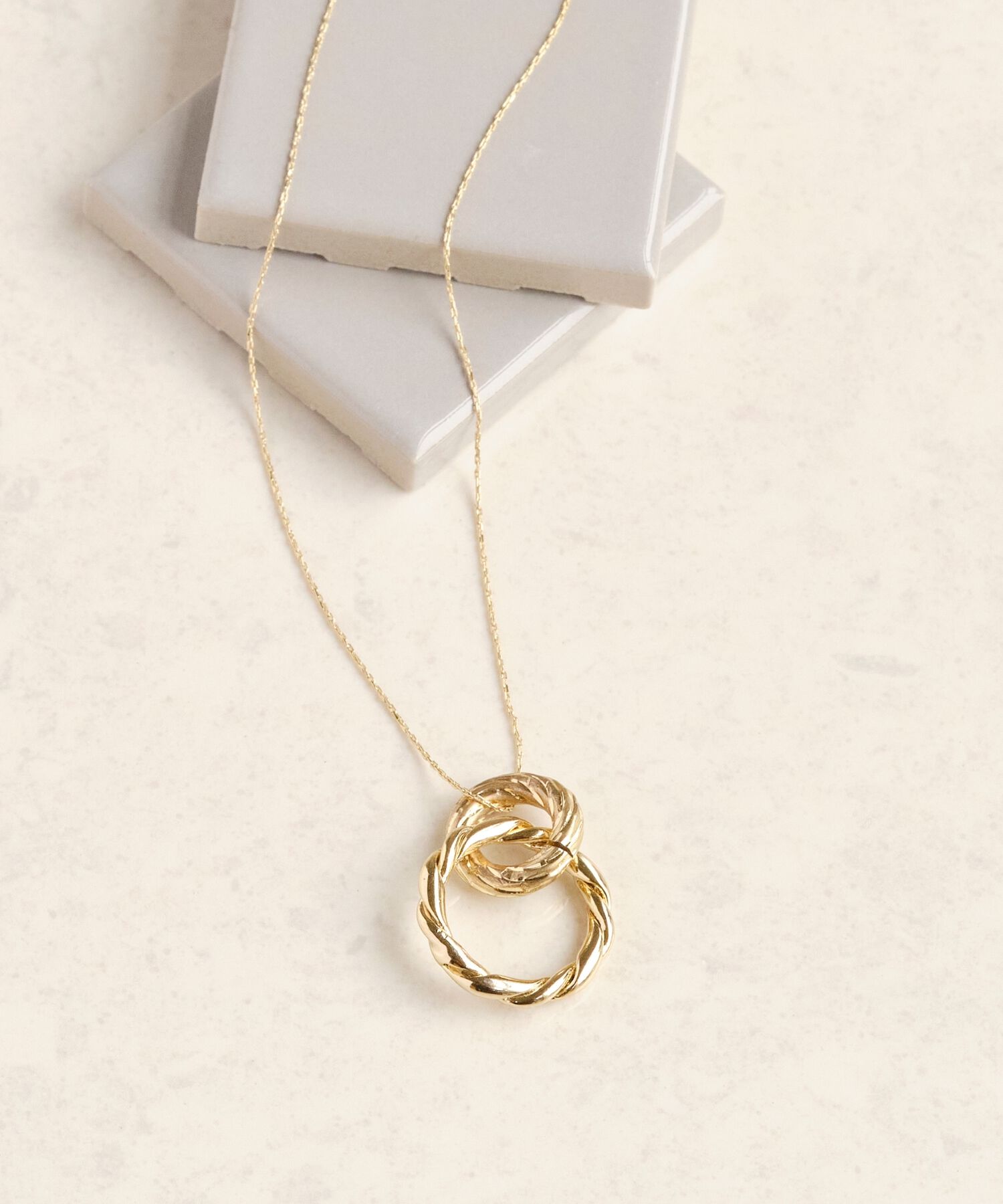 Phoebe「モードダブルリングペンダントネックレス」|ネックレス|
