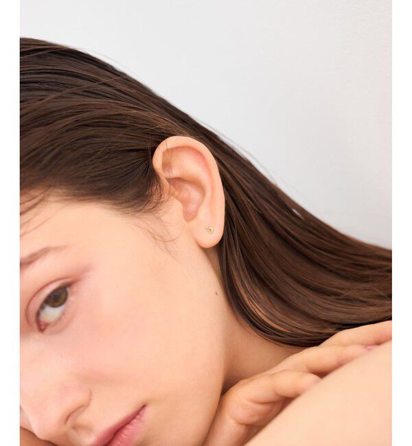 ete「[レイヤード] K10YG ワンストローク ピアス」|ピアス|