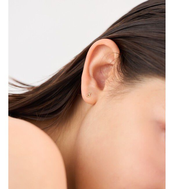 ete「[レイヤード] K10YG ワンストローク ピアス」|ピアス|