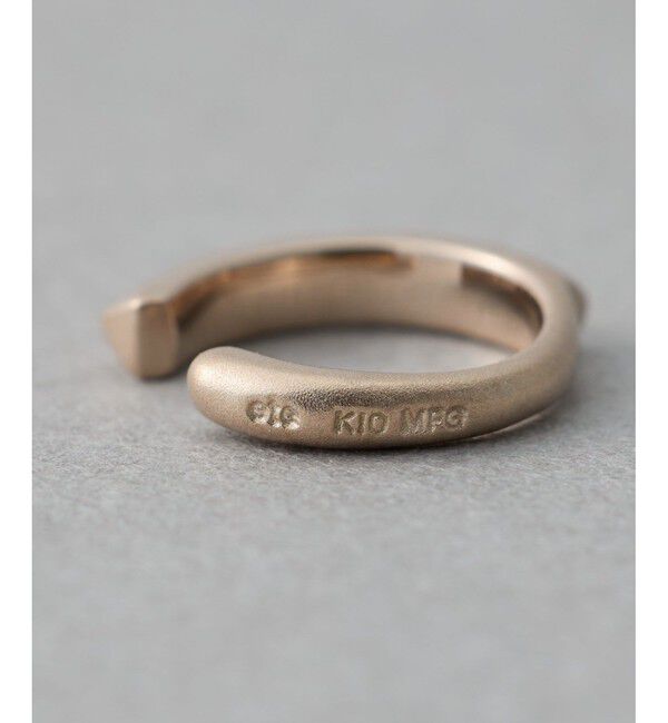 ete「[ハンサムピンク] K10MPG スタッズ フープイヤリング」|イヤリング|