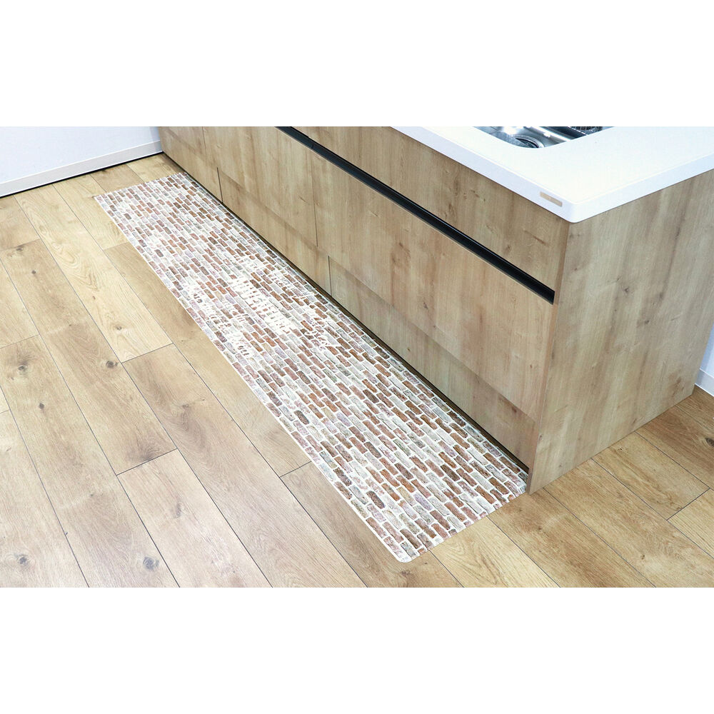 BACKYARD FAMILY「キッチンマット 拭ける 45&times;240 通販 おしゃれ pvc 240cm 台所マット 台所用品」|その他|ブルー2