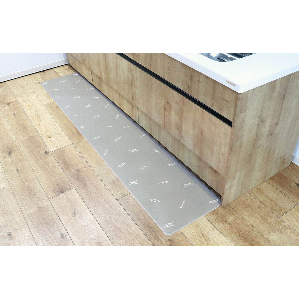 BACKYARD FAMILY「キッチンマット 拭ける 45&times;240 通販 おしゃれ pvc 240cm 台所マット 台所用品」|その他|グレー1
