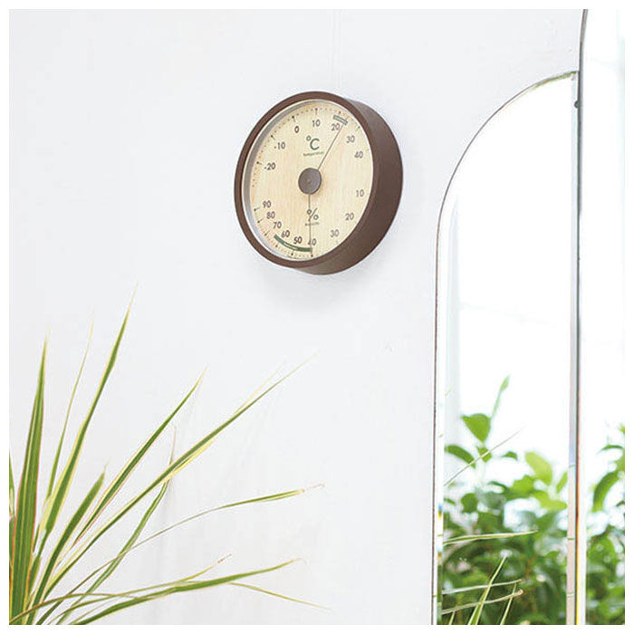 BACKYARD FAMILY「温度計 湿度計 おしゃれ 通販 壁掛け 卓上 温湿度計 アナログ 温度湿度計 電池不要 木目調」|クロック・置時計|