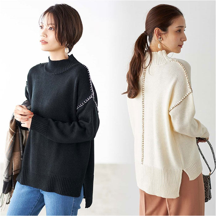 BACKYARD FAMILY「ニット レディース きれいめ 通販 セーター タートルネックセーター プルオーバー 長袖」|ニット・セーター|