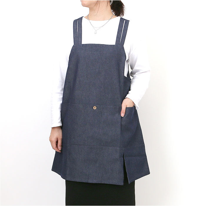 BACKYARD FAMILY「エプロン おしゃれ 通販 釦あきエプロン レディース女性 着脱が簡単 後ろボタン コットン 綿」|その他|
