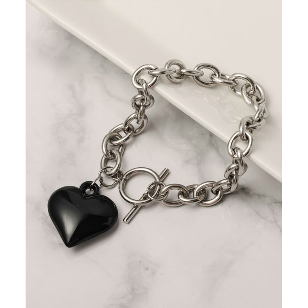 BACKYARD FAMILY「ブレスレット ハート 通販 レディース ハートブレスレット チェーンブレスレット」|その他|ブラック1