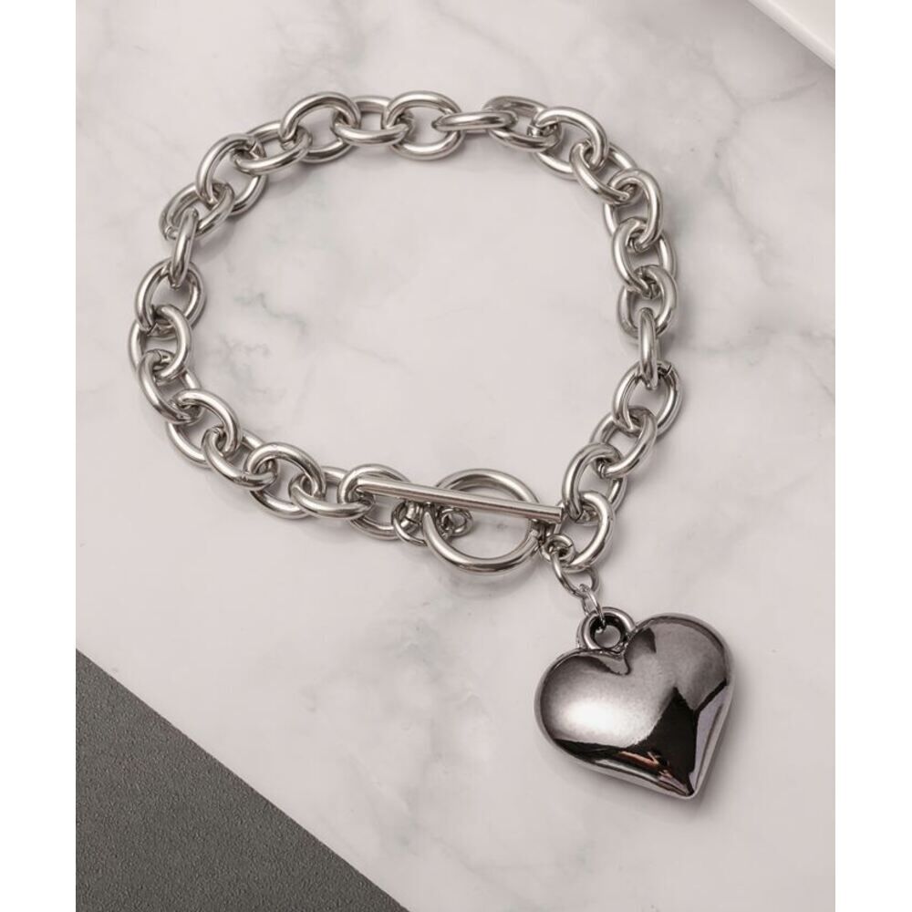 BACKYARD FAMILY「ブレスレット ハート 通販 レディース ハートブレスレット チェーンブレスレット」|その他|ブラック2