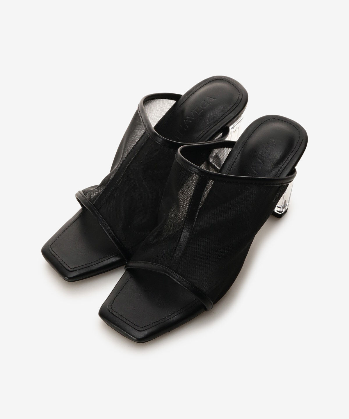 Samantha Vega「シースルークリアヒールサンダル(S)」|その他|ブラック