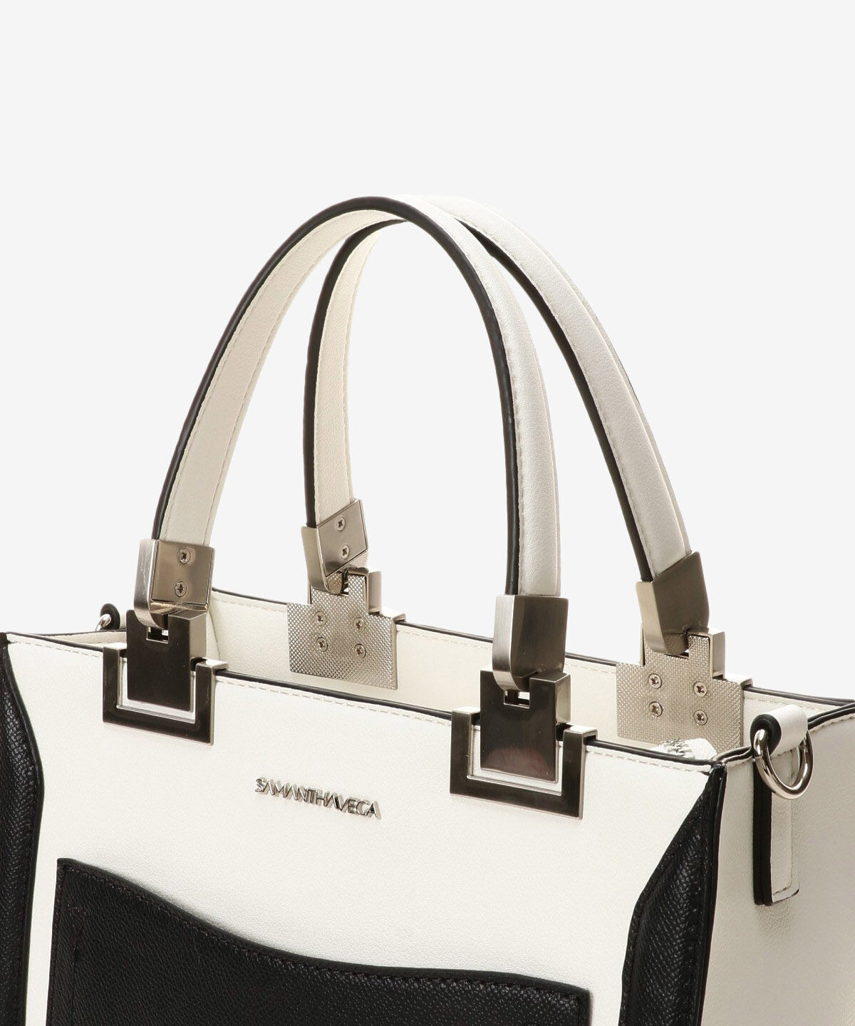 Samantha Vega「レター型ポーチ付きBOXトート(バイカラー)」|ハンドバッグ|