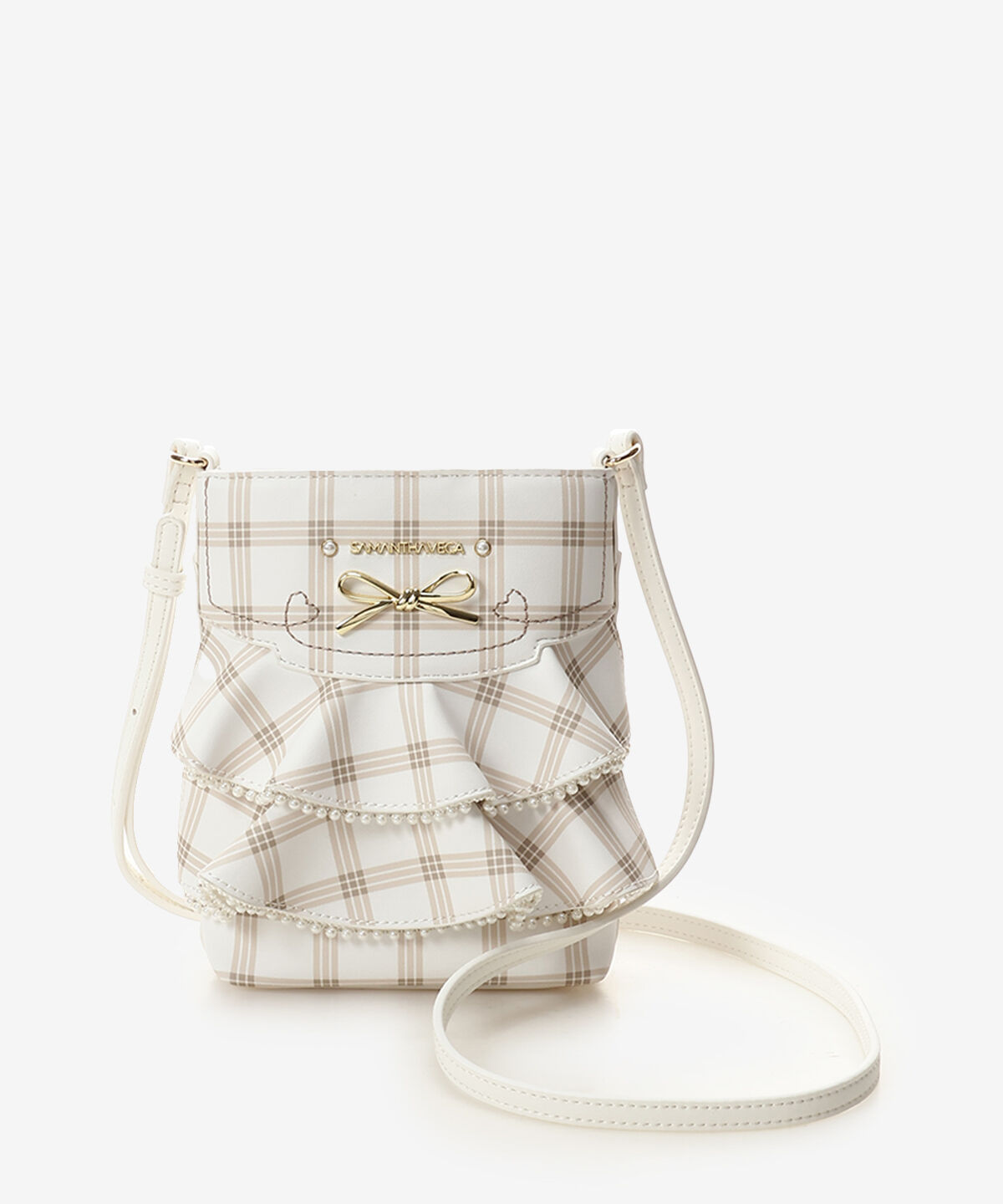 Samantha Vega「フリルリボンチェックショルダーバッグ」|ショルダー・メッセンジャー|