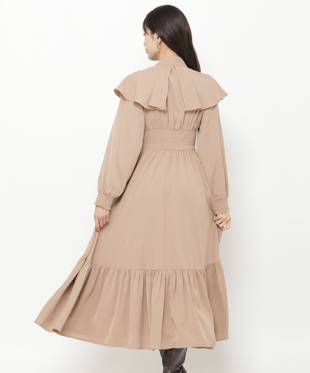 アンドクチュール「タックケープフロントリボンワンピース」|ワンピース|