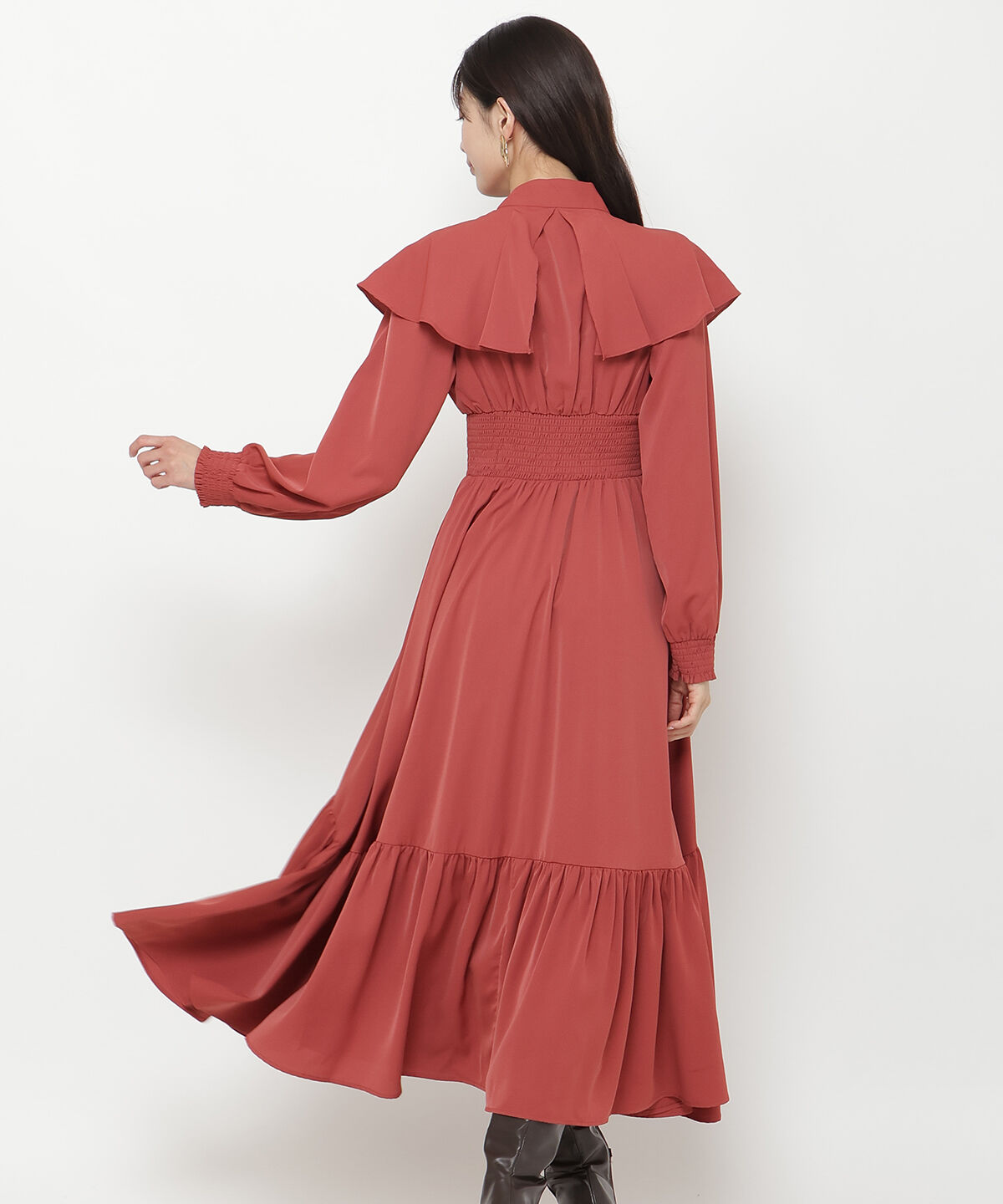 アンドクチュール「タックケープフロントリボンワンピース」|ワンピース|