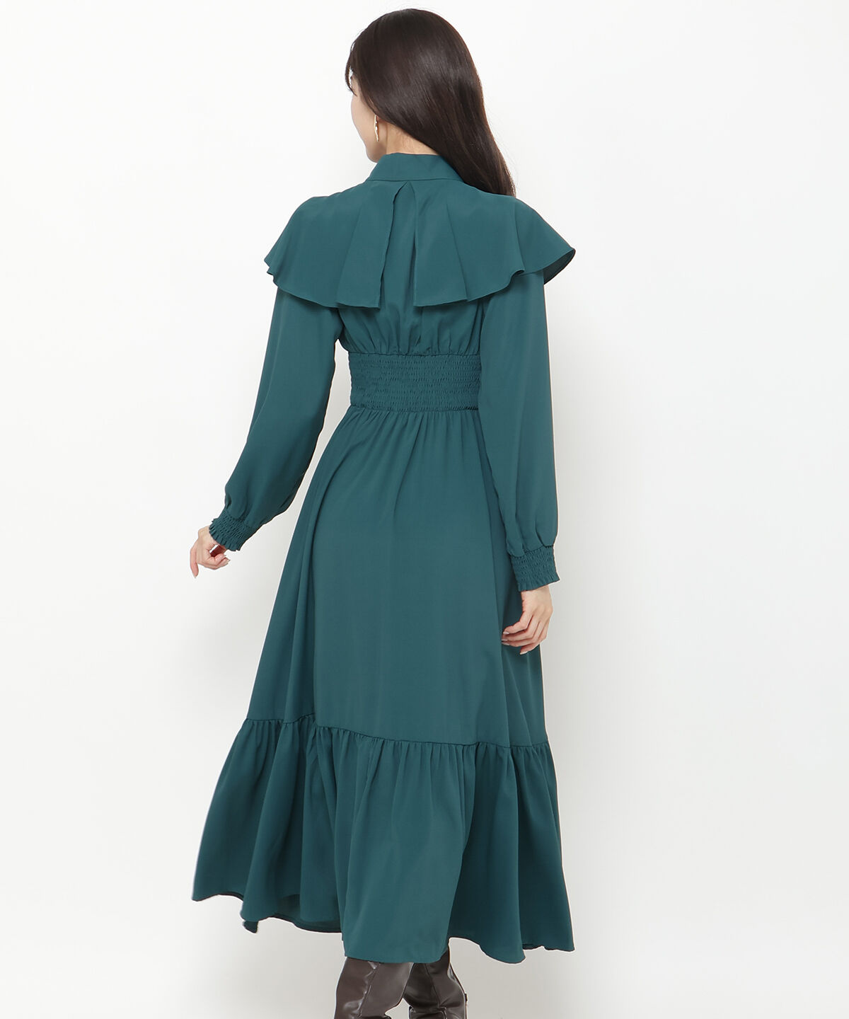 アンドクチュール「タックケープフロントリボンワンピース」|ワンピース|