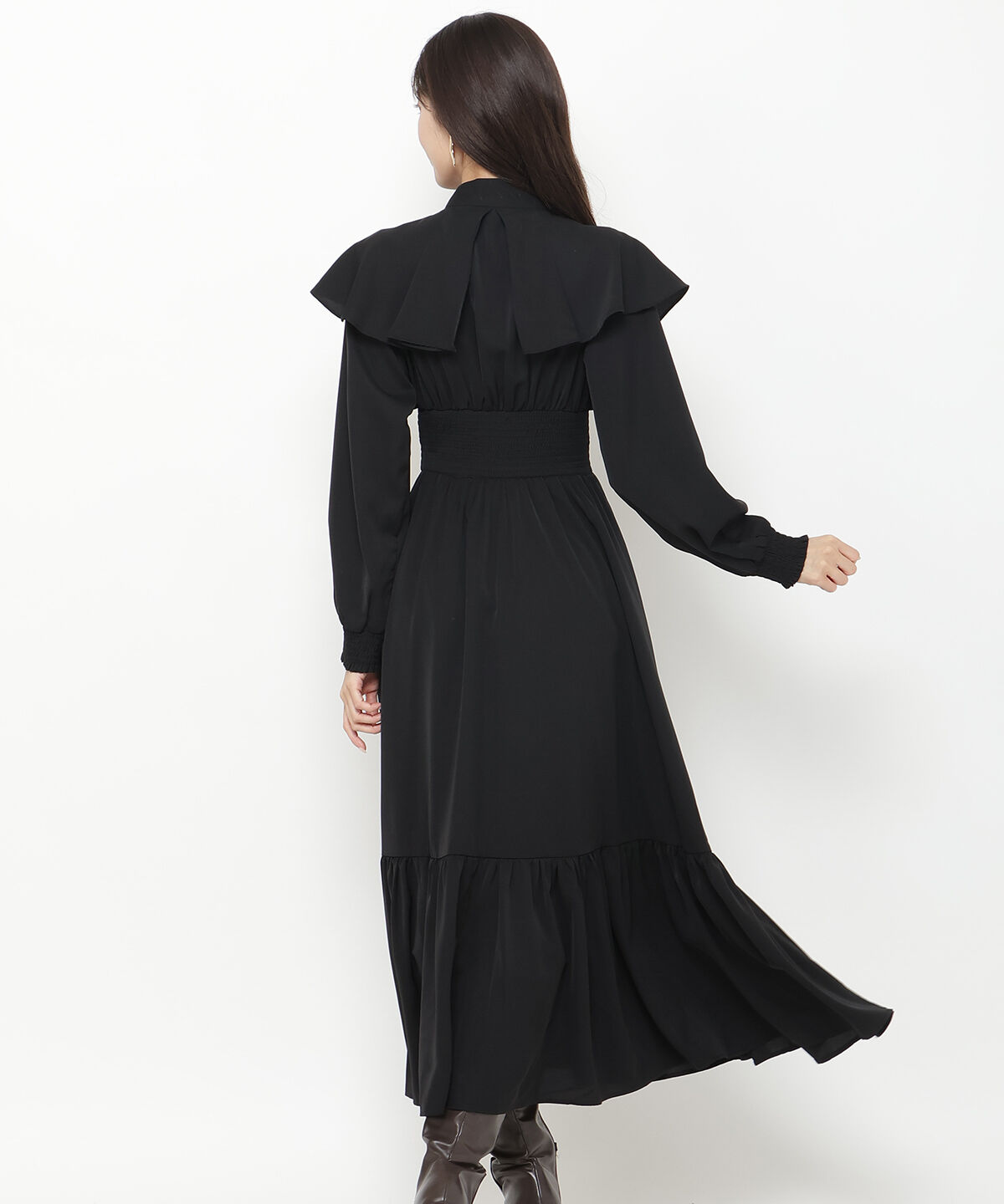 アンドクチュール「タックケープフロントリボンワンピース」|ワンピース|