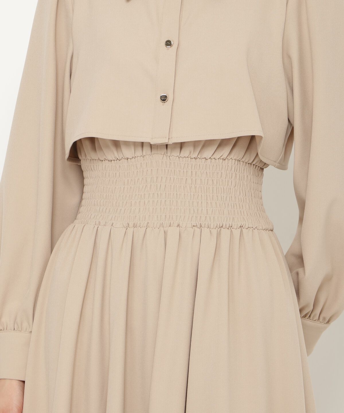 アンドクチュール「シャツレイヤード裾切替ワンピース」|ワンピース|