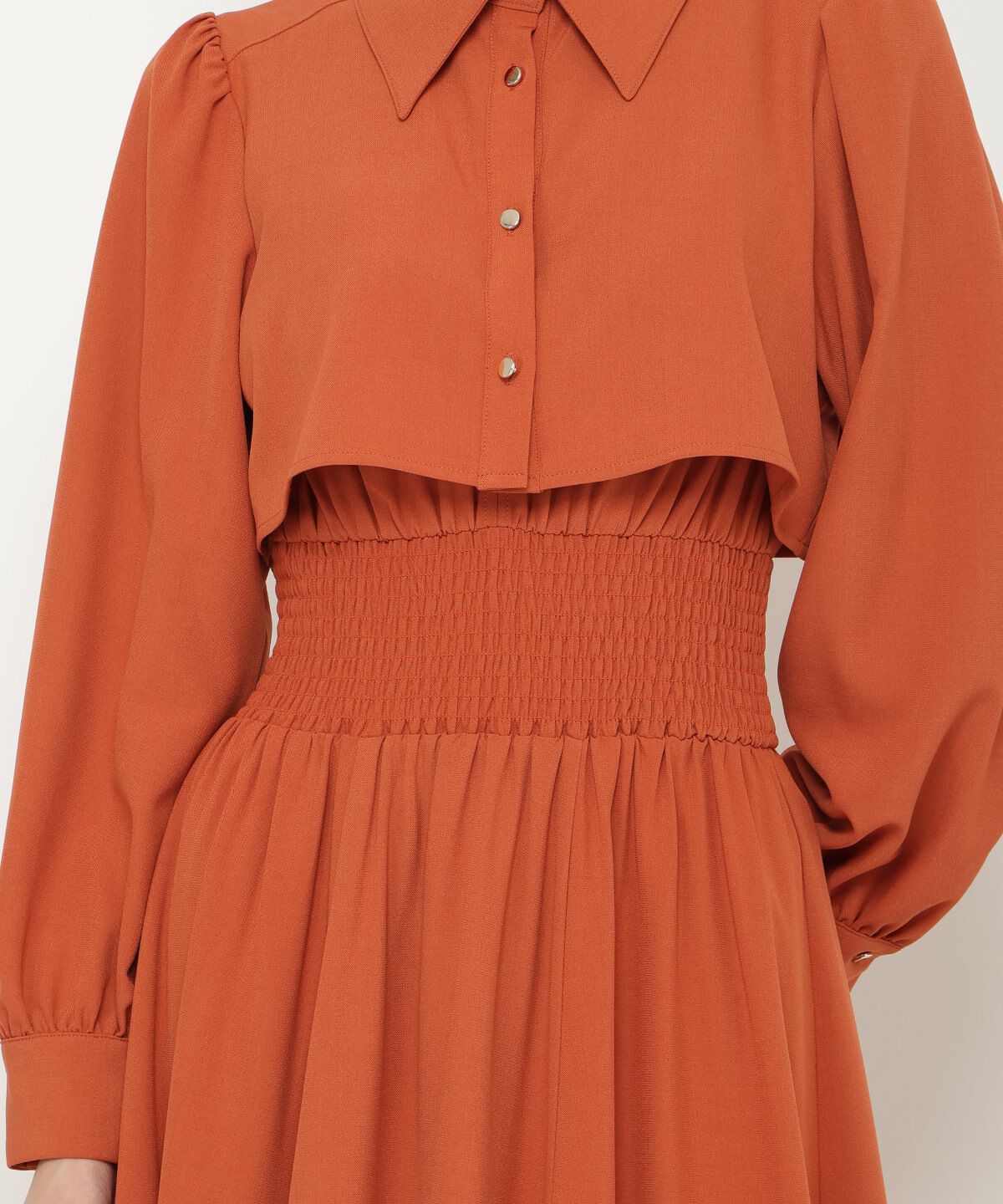 アンドクチュール「シャツレイヤード裾切替ワンピース」|ワンピース|