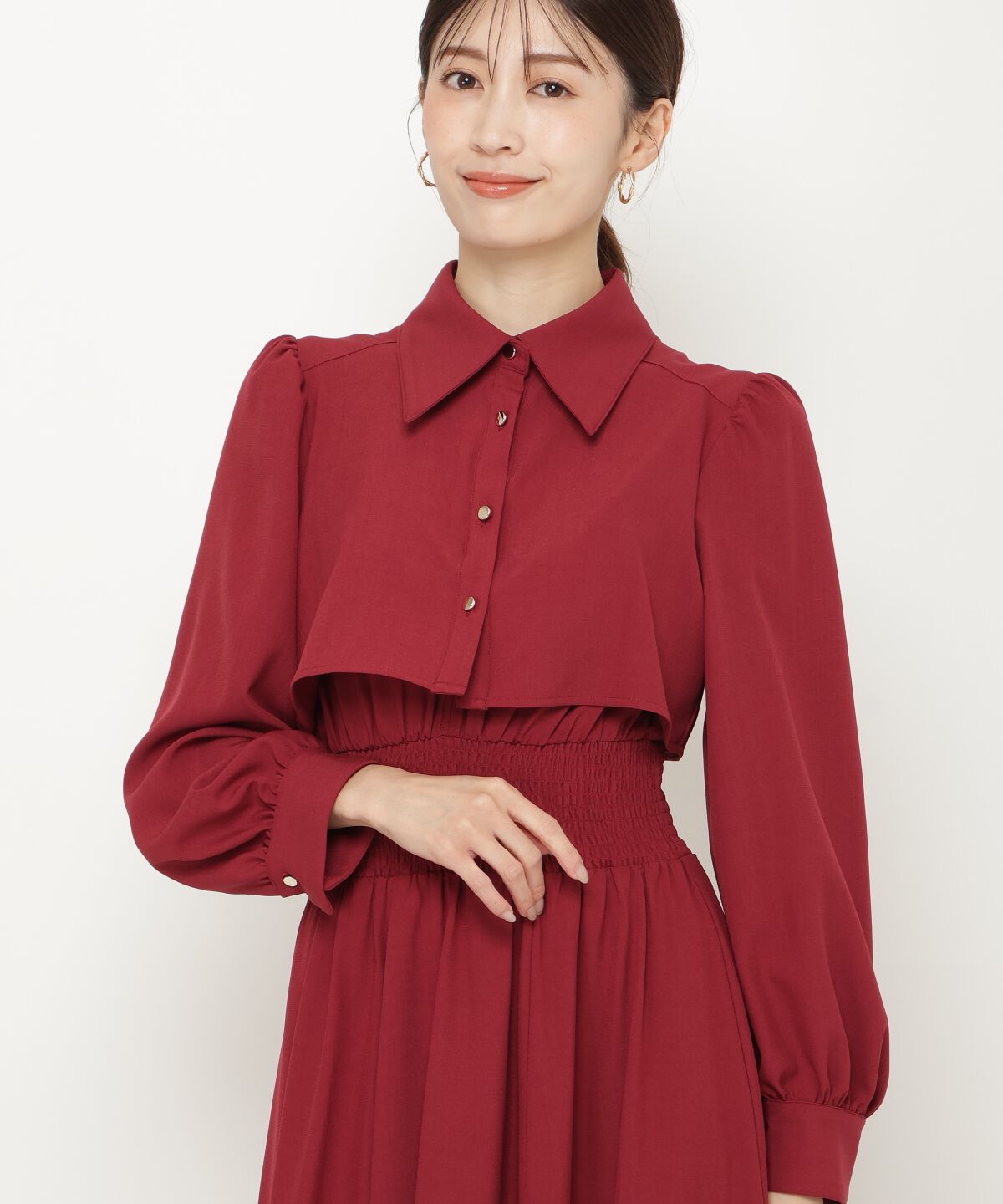 アンドクチュール「シャツレイヤード裾切替ワンピース」|ワンピース|