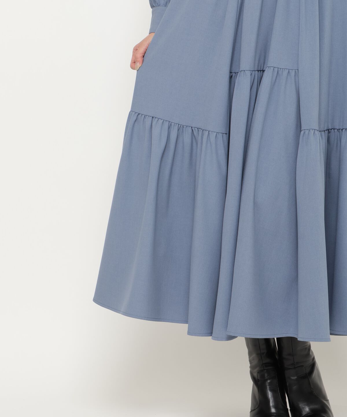 アンドクチュール「シャツレイヤード裾切替ワンピース」|ワンピース|