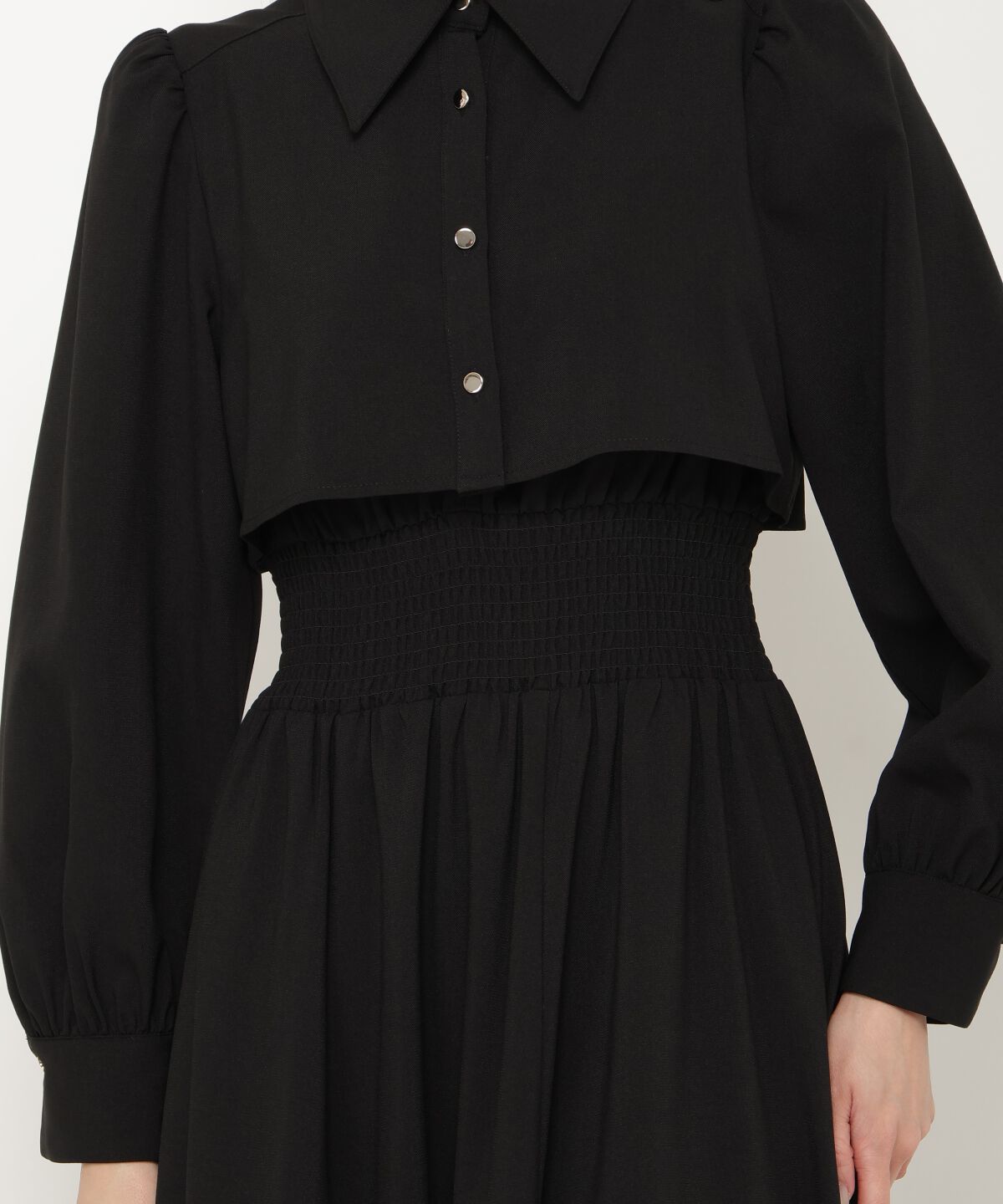 アンドクチュール「シャツレイヤード裾切替ワンピース」|ワンピース|