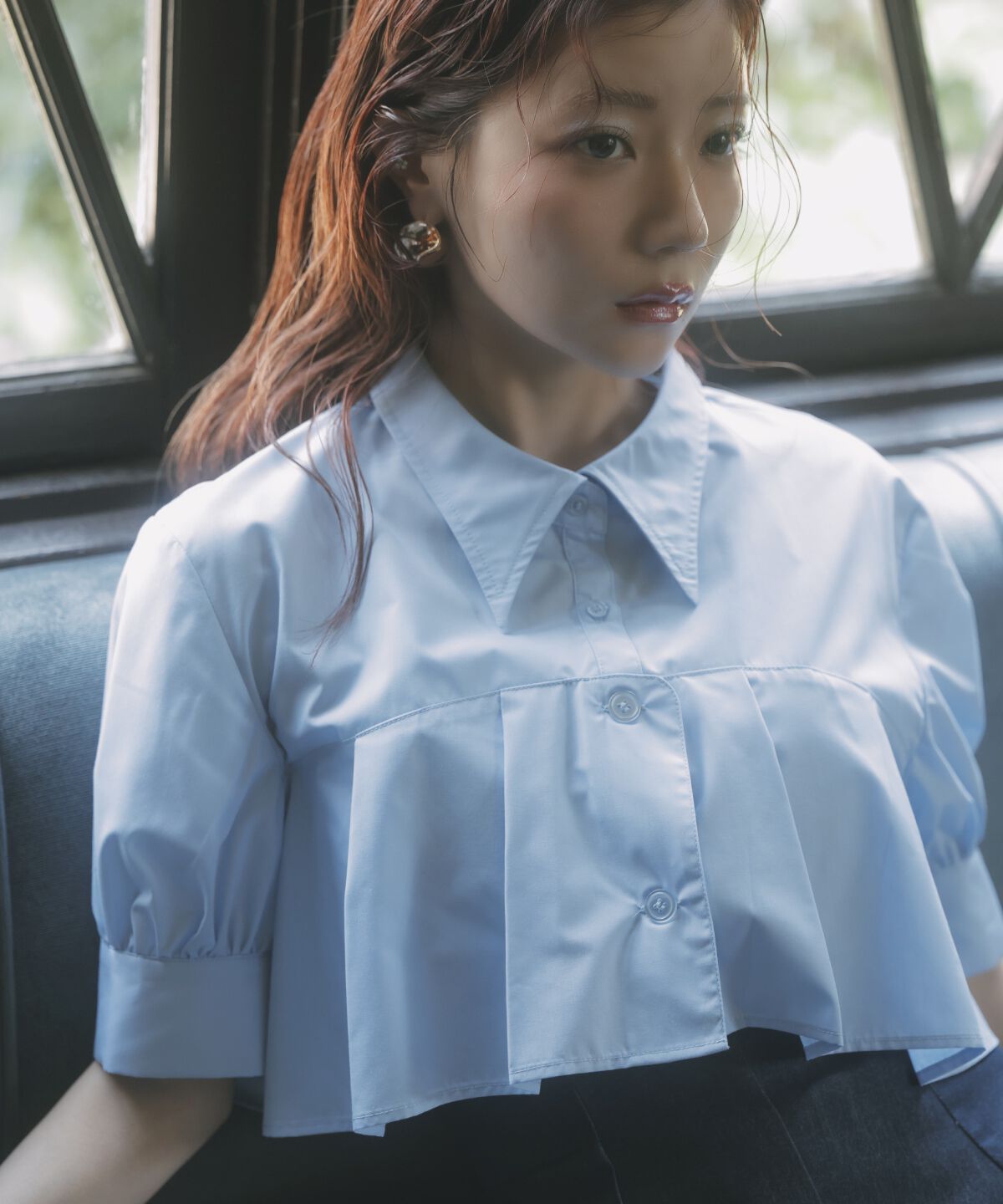 アンドクチュール「ヨークデザインハーフスリーブシャツ」|シャツ・ブラウス|