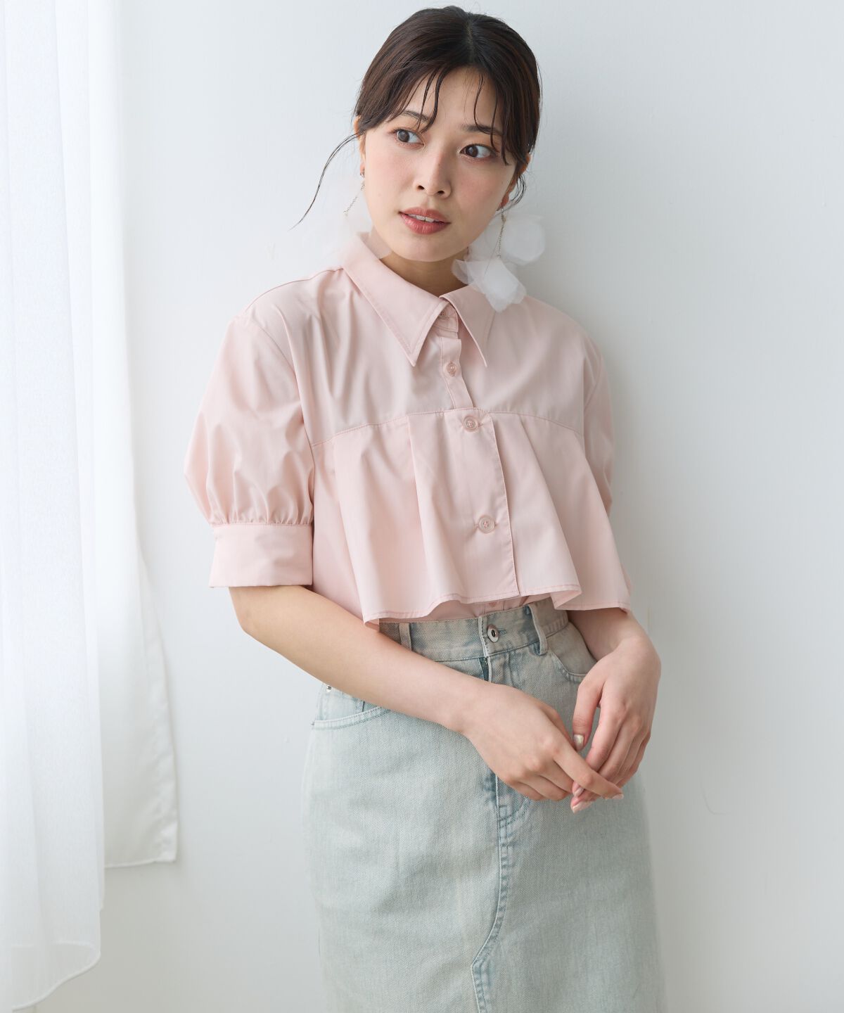 アンドクチュール「ヨークデザインハーフスリーブシャツ」|シャツ・ブラウス|